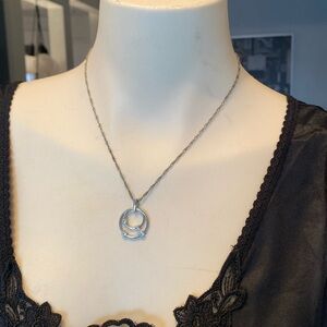 Vintage Silver  tone chain necklace with  pendant